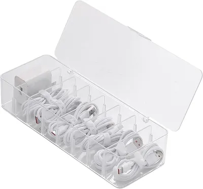 Produktbild von Aufbewahrungsbox, Kabelorganisator 8 Fächer 10 Krawatten, transparentes Kabel, Sortierschreibtischlager, Büro, Startbenutzung