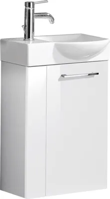 Produktbild von Fackelmann SBC SCENO Gäste WC Set 3-teilig 45 cm, Weiß, rechts, Keramik Hahnloch links inkl. Armatur