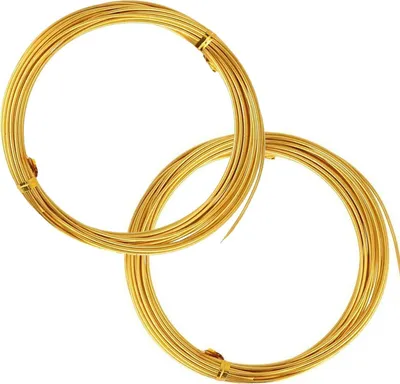 Image de 2 fils en aluminium 5 m x 1,5 mm - dorés