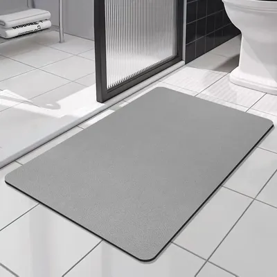 Obrázek produktu pro Protiskouzavá rohož do koupelny, superabsorpční, rychleschnoucí, šedá, 43x120 cm