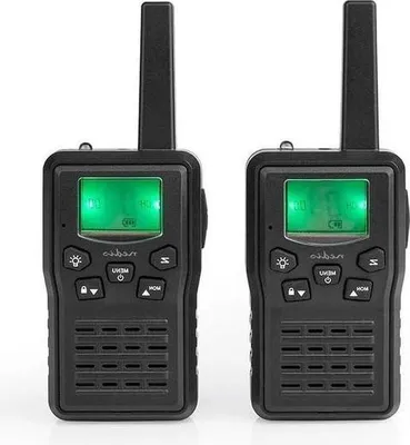 Image de Kit talkie-walkie, portée 10 km, 2 combinés, 8 canaux de fréquence, PTT/VOX, 6 heures d'autonomie, chargeur inclus, sortie casque, noir, 0,50 m