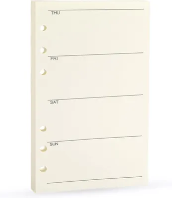 Produktbild von Notizbuch-Einlage Spiral, Wochenplaner, A6 45 Blatt, 100 g/m² Papier, ungegliedert, 6 Loch
