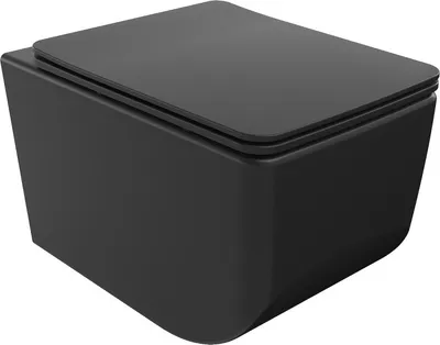 Produktbild von Mexen Vera WC-Schüssel Randlos mit slim Sitz und Absenk-Automatik, duroplast, Schwarz matt - 30164070