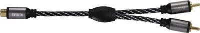 Produktbild von Subwoofer-Kabel + Adapter, Cinch-Kup. - 2 Cinch-St., Gewebe, verg., 3,