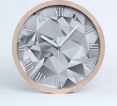 Produktbild von Holzuhr 25fi cm wanduhr - weiße Spitzen - 3D-Abstraktion