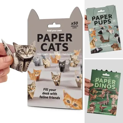 Origami Katzen Set, 50 Blatt, bunt, für Tierfiguren, DIY