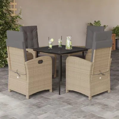 Produktbild von Möbel 5-tlg. Garten-Essgruppe mit Kissen Beigemischung Poly Rattan 2024