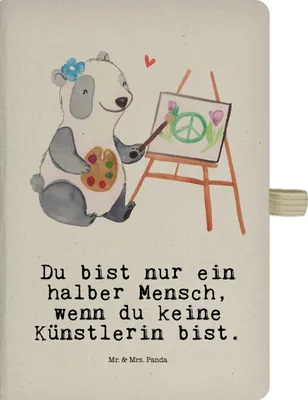 Produktbild von Mr. & Mrs. Panda Tagebuch Künstlerin Herz - Transparent - Geschenk, Lustig, Journal, Kladde, Notizbuch A5, Malerin, Kunstschule, Adressbuch, Spruch