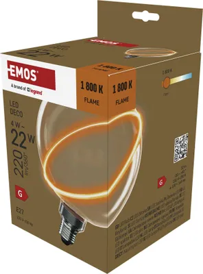 LED žárovka DECO G130SRA / E27 / 4 W (22 W) / 220 lm / flame