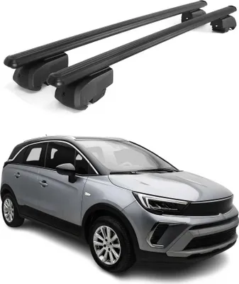 Obrázok produktu pre Priečne strešné nosiče pre Opel Crossland X 2017–2023, hliník, čierna, ABE