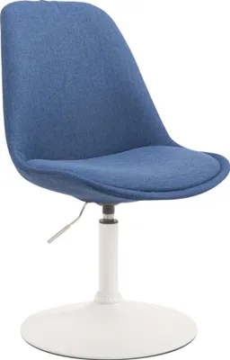 Produktbild von CLP Esszimmerstuhl Maverick Stoff drehbar und stufenlos verstellbar blau Gestell Farbe weiß