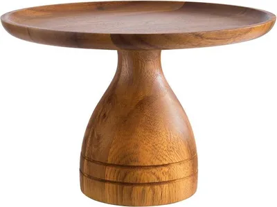Produktbild von APS 33293 Servier- und Tortenplatte ACACIA, Ø 24 cm, Höhe 16 cm, Akazienholz, möbelschonende Unterseite