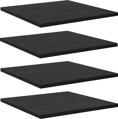 Produktbild von vidaXL Regalbrett 4 pcs Schwarz 40 x 40 x 1,5 cm Holzwerkstoff