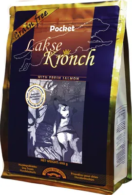 Productafbeelding van Henne Pet Food - Laks Kronch "Pocket" Graanvrije honden snack, 600g