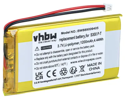 Produktbild von vhbw Akku kompatibel mit Elicom S 300 PM-Z, S 300 P-T, S 300 PM, S 300 M, S 300 P, S 200, S 300 F Waage (1,2 Ah, 3,7 V, Li-Polymer)
