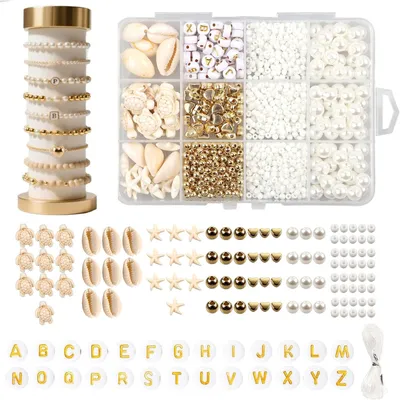 Produktbild von Armband-Bastelset mit 1042 Buchstabenperlen, für Erwachsene und Kinder, Kreativset
