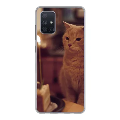 Produktbild von MuchoWow® Handyhülle Schutzhülle Hülle für Samsung Galaxy A51 Katze - Geburtstag - Kerze Silikon Softcase Handy Hülle - Schutzabdeckung