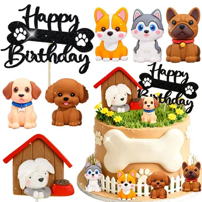 Immagine prodotto di Decorazioni per torte a tema per feste di compleanno di cani