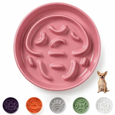Immagine prodotto di Ciotola per cani in Vetroceramica - Slow feeder - Rosa - 80 g