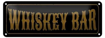 Produktbild von Blechschild Hinweis 27x10cm Whiskey Bar Dekoration