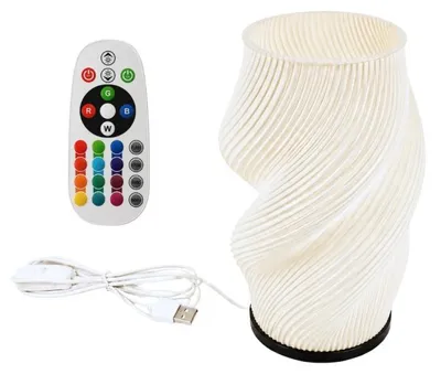 Productafbeelding van Verk 12448: Decoratieve LED RGB vaas met verlichting, 2-in-1, met afstandsbediening, wit