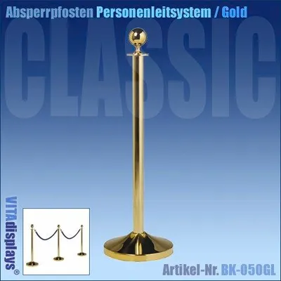 Produktbild von Absperrpfosten Personenleitsystem Classic Gold