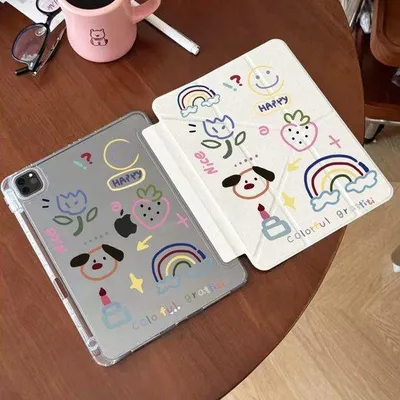 Produktbild von Tablet-Hülle für Apple iPad 11 A16 (11 Zoll, 2025) Schutzhülle mit Stifthalter & Y-Faltfunktion, Motiv: Graffiti