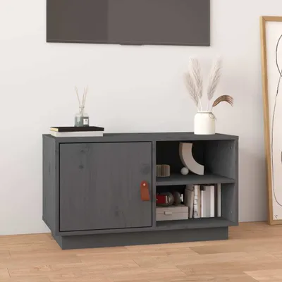 Produktbild von The Living Store TV-Schrank Grau 70x34x40 cm Massivholz Kiefer