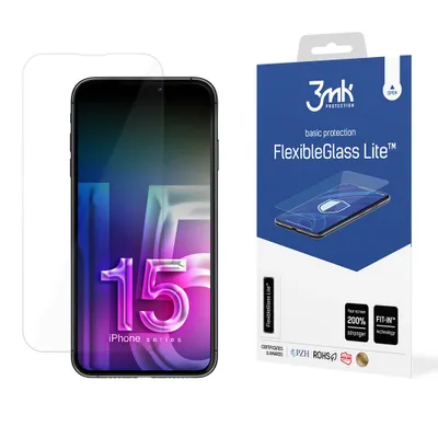 Produktbild von 3mk Display Hybridglas FlexibleGlass Lite für iPhone 15 Plus  0,16mm 6H