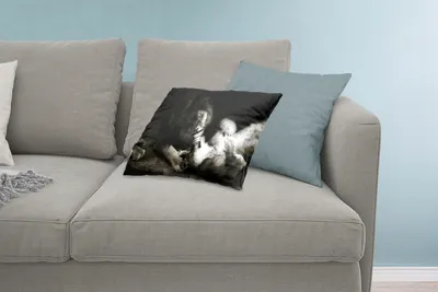 Produktbild von MuchoWow® Zierkissen Sofakissen Wohnzimmer Dekokissen 60x40 cm Löwe - Schwarz - Weiß - Kopfkissen - Polster mit Foto