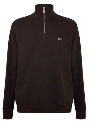 Obrázok produktu pre Lacoste – pánska mikina s krátkym zipsom, z bavlneného úpletu GT18656 (XL) (hnedá)