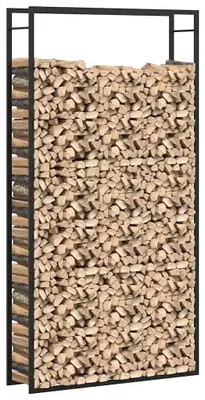 Zdjęcie produktu dla Stojak na drewno kominkowe – stojak na drewno – stal 110 x 28 x 214 cm – wolnostojący, do użytku wewnątrz i na zewnątrz – kolor zielony wojskowy