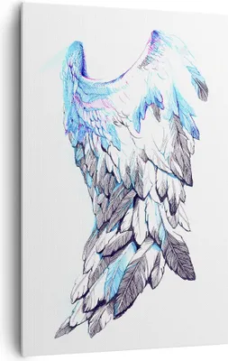 Produktbild von Bild auf Leinwand - Leinwandbild - Einteilig - Flügel Federn Perfektion Reinheit - 80x120cm - Wand Bild - Wandbilder - Leinwanddruck - Wanddekoration - Leinwand bilder - Wandbild - PA80x120-3099