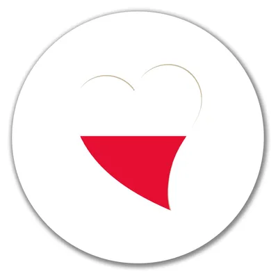Produktbild von Huuraa Aufkleber Polen Flagge Herz 10cm rund Sticker Geschenkidee