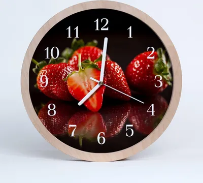 Produktbild von Holzuhr 30fi cm wanduhr - Erdbeer-Frucht