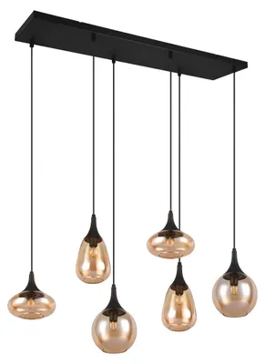 Obrázek produktu pro TRIO 317000613 LUMINA závesné svietidlo 6xE14 ?ierna matná, jantárová