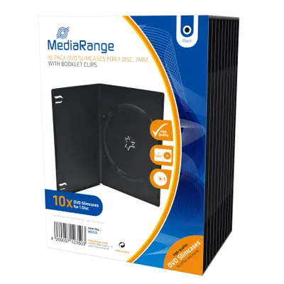Image de MediaRange BOX33 Boîte vide DVD MediaRange 10pcs Single Slim noir détail