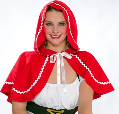 Rotkäppchen Kostüm Umhang rot schulterlang für Damen Kostüm-Zubehör Fasching Karneval Mottoparty Mädchen-Outfit