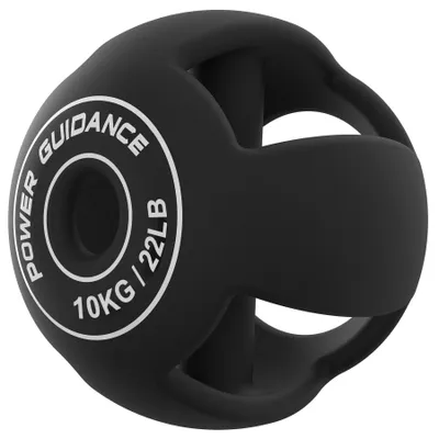Immagine prodotto di Manubrio kettlebell da 5 kg, in gomma nera - sfera per allenamento della forza e del fitness