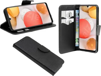 Obrázek produktu pro Pouzdro typu kniha "Fancy" pro mobilní telefon Samsung Galaxy A42 5G s funkcí stojánku, slot na kartu, černé