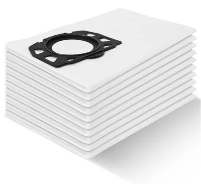 10er-Pack Staubsaugerbeutel für Kärcher WD2/WD3, Vlies, weiß
