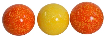 Obrázok produktu pre Sada 3 záhradných loptičiek (1x oranžová, 2x žltá) cca 10 cm – Dekorácia