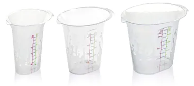 3er-Set Messbecher 0,25/0,5/1 l, transparent, BPA-frei