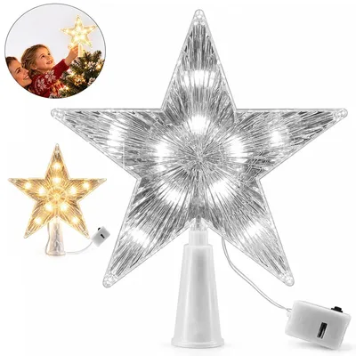 Produktbild von LED Weihnachtssterno, Weihnachtsdeko mit warmweißem Licht, Timerfunktion und Batteriebetrieb