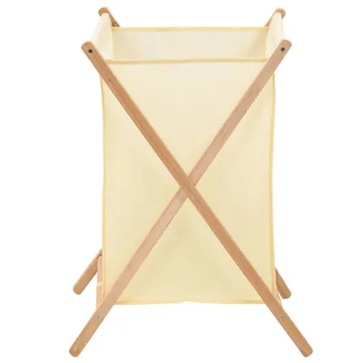 Immagine prodotto di Portabiancheria in Legno di Cedro e Tessuto Beige 42x41x64 cm