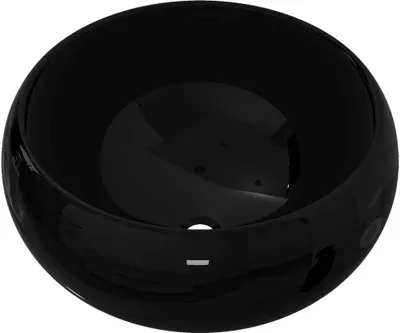 Image de vidaXL Lavabo en céramique rond noir 40 x 15 cm