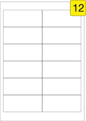 Produktbild von 120 Etiketten / 10 Blatt DIN A4 / Größe: 97x42,3