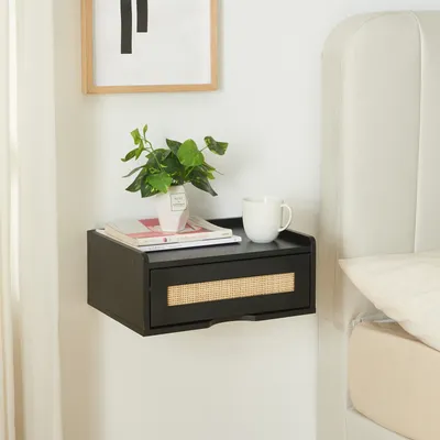 Immagine prodotto di Mensola a muro 'Ljuredsø' con cassetto 40x30x16,5 cm Nero