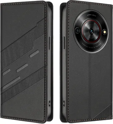 Immagine prodotto di Custodia per ZTE Blade V70 Max, custodia a portafoglio in Finto cuoio con slot per carte e funzione stand Schwarz