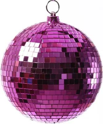 Spiegelkugel 20cm - Discokugel - Echtglas - 10x10mm Spiegel - pink